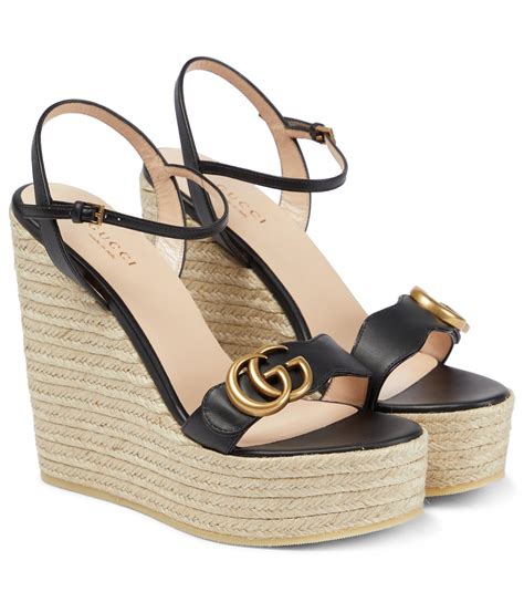 gucci diamond wedge sandals|Gucci espadrilles wedges.